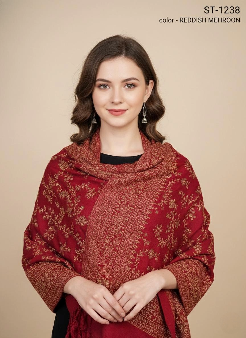 ACCROW WOOL MULTY JAMAVAR STOLE